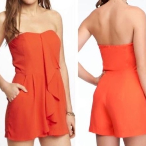 Orange Ruffle Romper - Picture 2 of 6